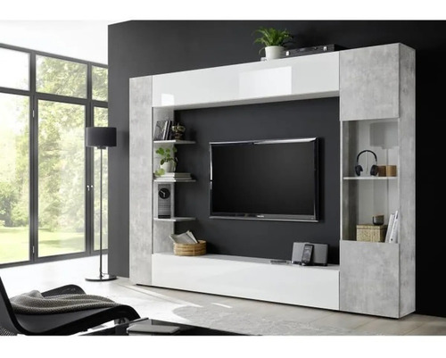 Imagen 4 de 5 de Mueble Rack Panel Tv Organizador Conjunto Siena