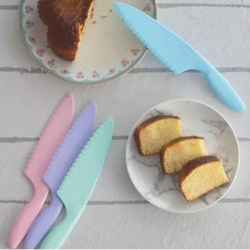Imagen 4 de 5 de Cuchillo De Plástico Para Vegetales Colores Pastel Facila