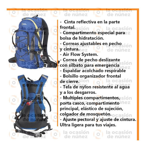 Mochila 14 L Tahoe National Geographic + Bolsa Hidratacion