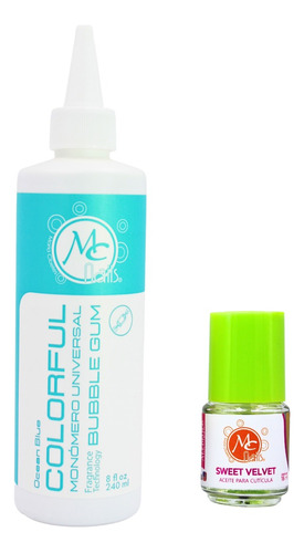 Monomero Colorful 8oz Uña Acrílica + Aceite Para Cutícula 