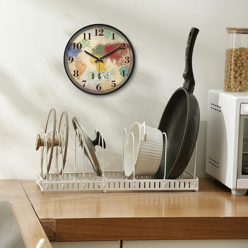 Reloj De Pared Scoage, Moderno, Redondo, Retro, Digital Y An