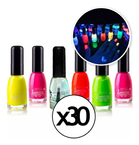 Esmaltes Fluorescentes Brillan Con Luz Negra X30