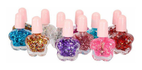 Set 12 Pintura De Uñas Para Niñas Esmalte Niñas Glitter