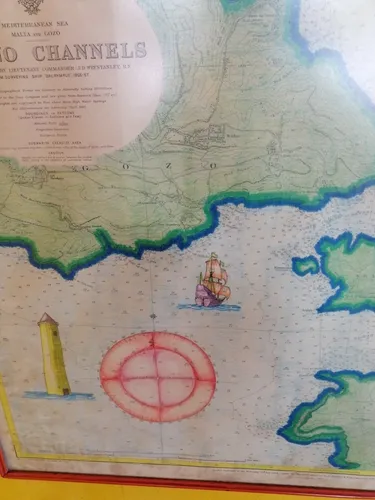 Cuadro Antiguo Mapamundi Mar Mediterráneo 1956 U.s.a (Usado)