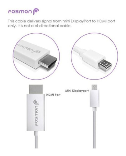 Cable Adaptador Mini Displayport Thunderbolt Hdmi 4 Metros (Usado)
