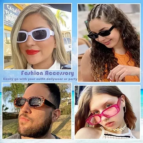 50 Piezas Gafas De Sol Rectangulares Estilo Vintage, Mayoreo Vintage Retro Varios Diferentes