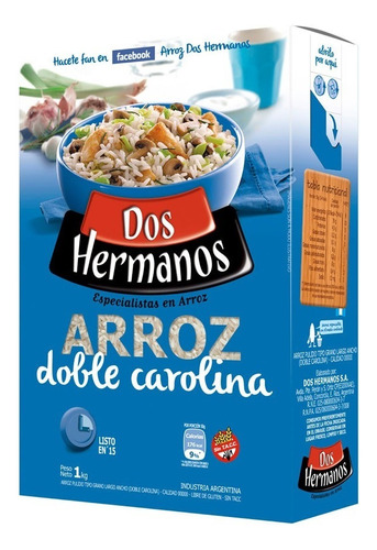 Arroz Dos Hermanos Doble Carolina Caja X 1 Kg