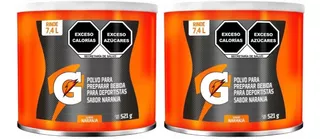 2 Lata Gatorade Polvo Naranja 521 Gramos