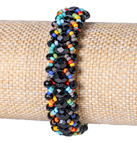 Pulsera Santería De Muerto - Estilo Único Y Elegante Negro 7 Cm 21 Cm