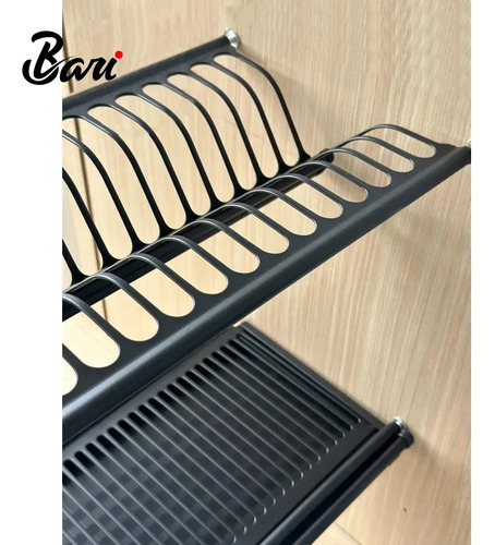 Platera Negra De Acero Inoxidable 70 Cm Marca Bari