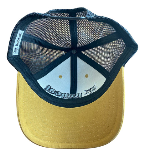 Gorra Estilo Bobcat Ocre Malla Azul Original Trucker Bc002