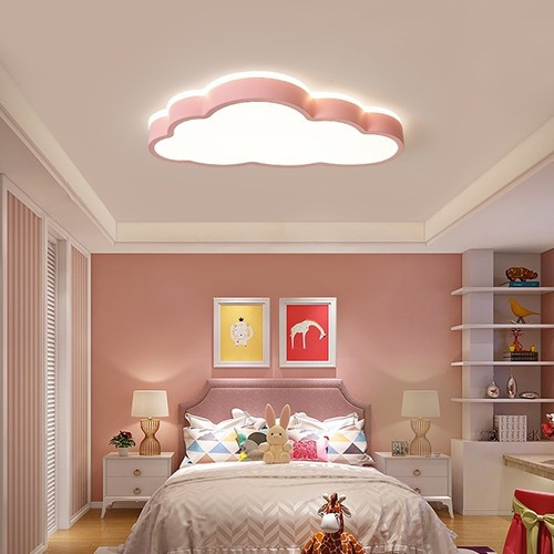 Luminaria Lampara Nube Led A Control Remoto De Techo Chiaro Rosa