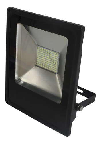 Refletor Blumenau Led Slim Preto 50w Bivolt 6000k Cor da luz Branco-frio 110V/220V