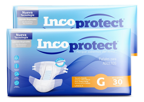 Incoprotect Pañal Para Adulto Calidad Premium G X 60 Unid