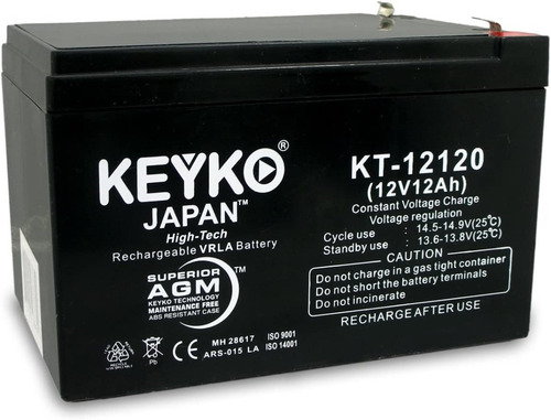 Bateria Keyko 12v12ah Ups, Central De Incendios Y Cercos