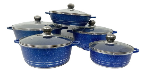 Set De 5 Cacerolas Con Antiadherente Granito Royal Cook 