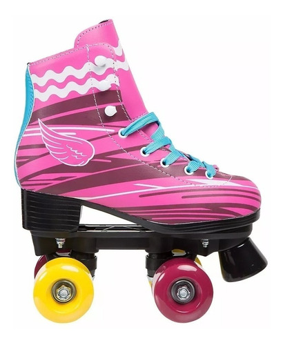 Patins Roller 4 Rodas Tradicional Rosa