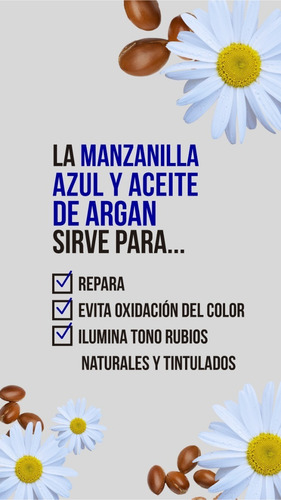 Imagen 3 de 6 de Hask Shampoo Blue Chamomile & Argan Oil 355 Ml