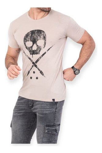 Remera Hombre Entallada Doble Estampa Canchera Varios Colore