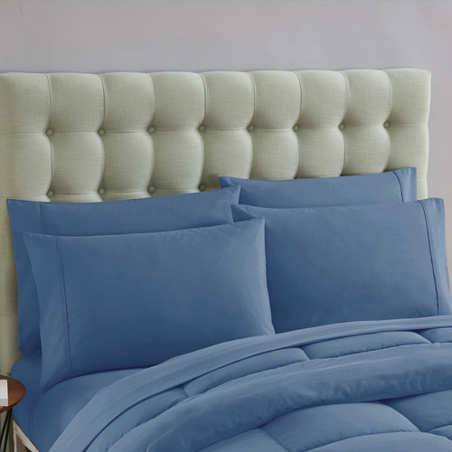 Set De Edredón Sweet Home Collection De 7 Piezas Denim Queen
