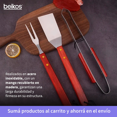 Set De Asado Parrilla Juego Asador Parrillero X 3 Piezas
