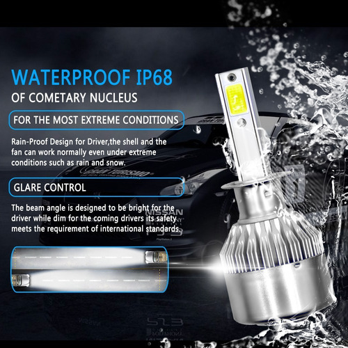 Kit Turbo De Foco Led H3 3800lm 36w Luz Blanca