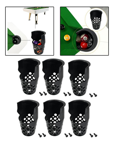 6 Bolsillos Para Mesa De Billar, Bolsillos De Almacenamiento