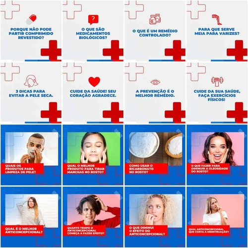 Post Canva Farmácia Drogaria Editáveis 200 Artes + Legenda