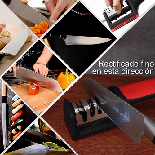 Afilador De Cuchillos 4 Filos Portatil Practico Con Mango