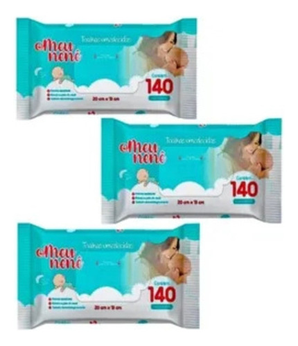 Kit 420 Toalha Umedecida Higiene Hidratação Bebê Pele Macia