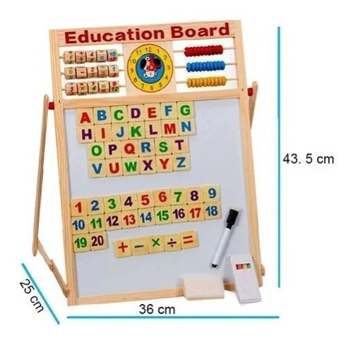 Tablero Didáctico Multiusos Letras Numeros Acrílico Tiza