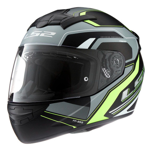 Casco Moto Integral Ls2 Ff 352 Dynamic Negro Gris Amarillo 