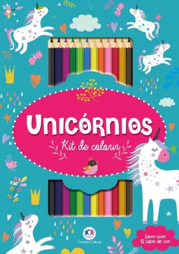 Unicórnios e amigos: Livro para colorir com lápis