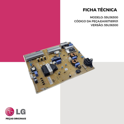 Placa Fonte LG Eax67189101 Modelo 55uj6300