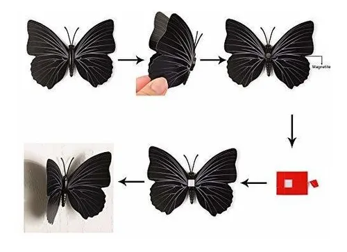 Mariposas 3d Adhesivas Para Pared - 60 Uds.