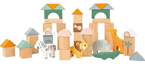 Juguetes De Madera De Pie Pequeño Safari Animal Theme Buildi