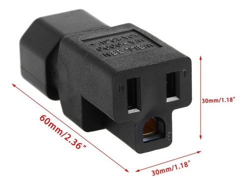Imagen 6 de 8 de Adaptador Para Ups C14 A Nema5-15r Tipo Apc