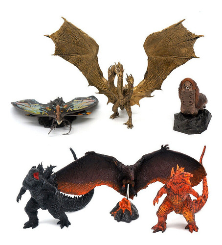 6pcs Godzilla King Of Monsters Ghidorah Mothra Rodan Figura