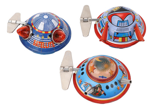 Juguete Vintage Wind Up Spacecraft Coleccionable Clockwork S
