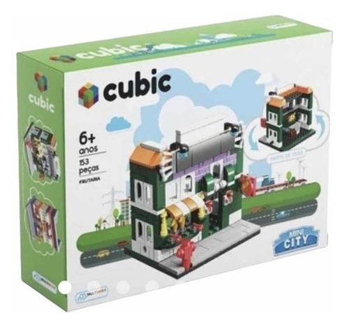 Blocos De Montar Cubic Mini City Frutaria 153 Pcs Multikids