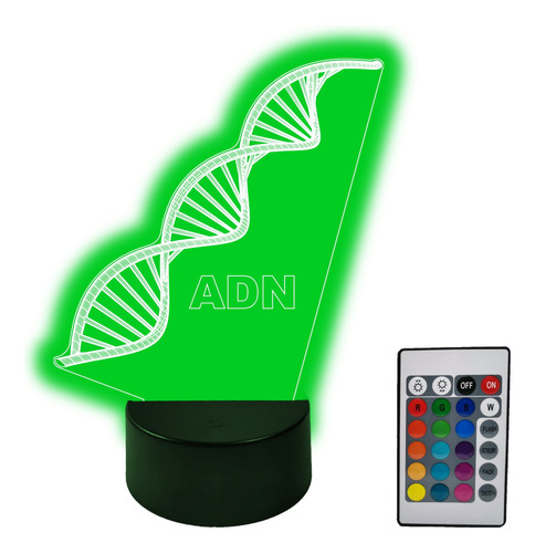 Lámpara Acrílica Molécula Adn 3d Genética Química 16 Colores