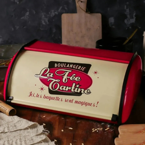 Imagen 4 de 5 de Panera Metálica Porta Pan Caja De Pan Vintage Guarda Pan
