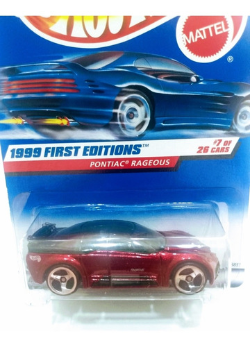 Carrito Hot Wheels Pontiac Rageous Edición 1999 Escala 1:64