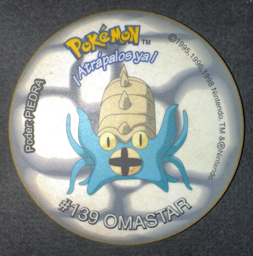 Taps 2 Pokemon De Frito Lay - #139 Omastar - 1999 Original