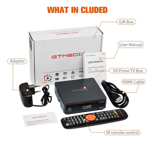 Gtmedia V9 Prime Receptor Satelital Fta