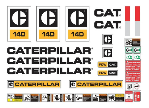 Calcomanias Motoconformadora Caterpillar 14d Tipo Original