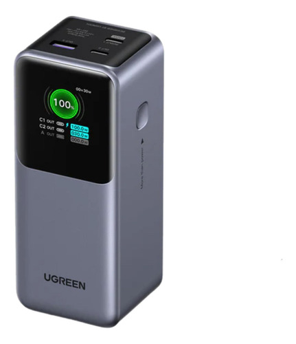 Power Bank Ugreen PB721 20000mah Carga Rápida 130w Con Pantalla Color Negro