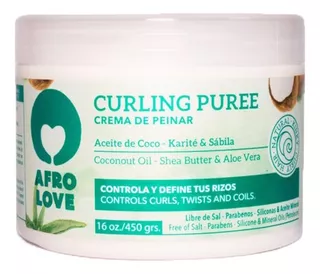 Afro Love Crema Peinar Aceite Coco, Karité Y Aloe Vera 16oz