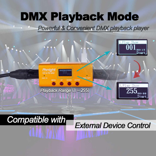 Controlador De Reproducción Pknight Dmx Recorder Y 1 Univers