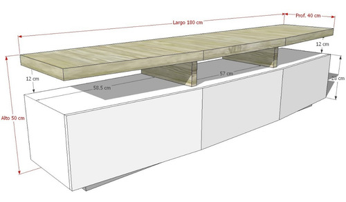Imagen 2 de 7 de Mueble Para Tv Moderno Ref: Hifi En Lacada Y Madera